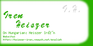 iren heiszer business card